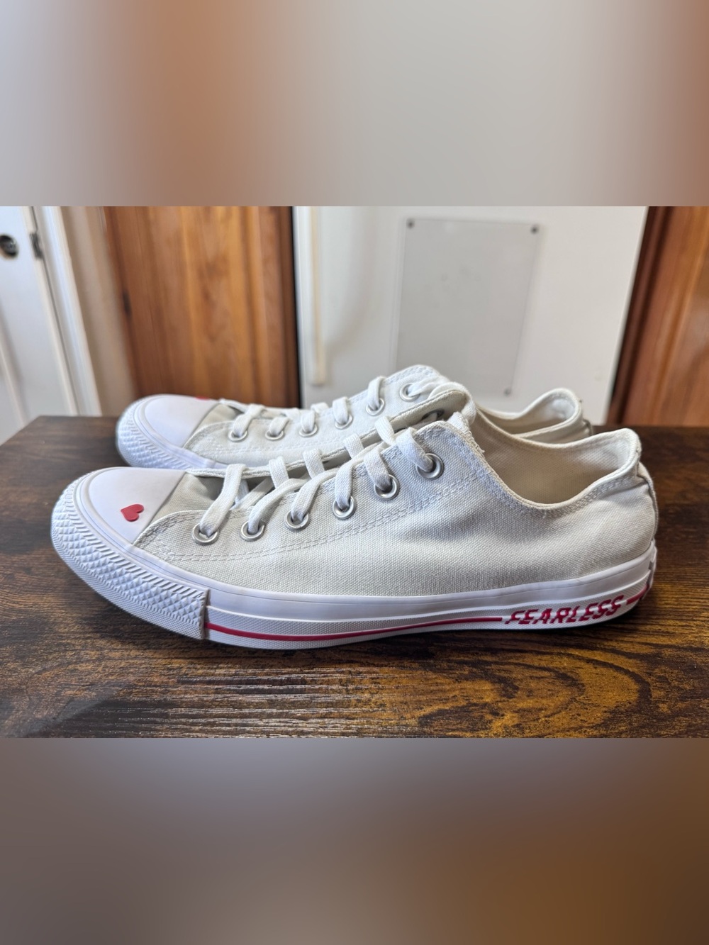 Converse Chuck Taylor All Star Low "Love Fearlessly" Sneakers White Size 10 - Picture 3 of 12